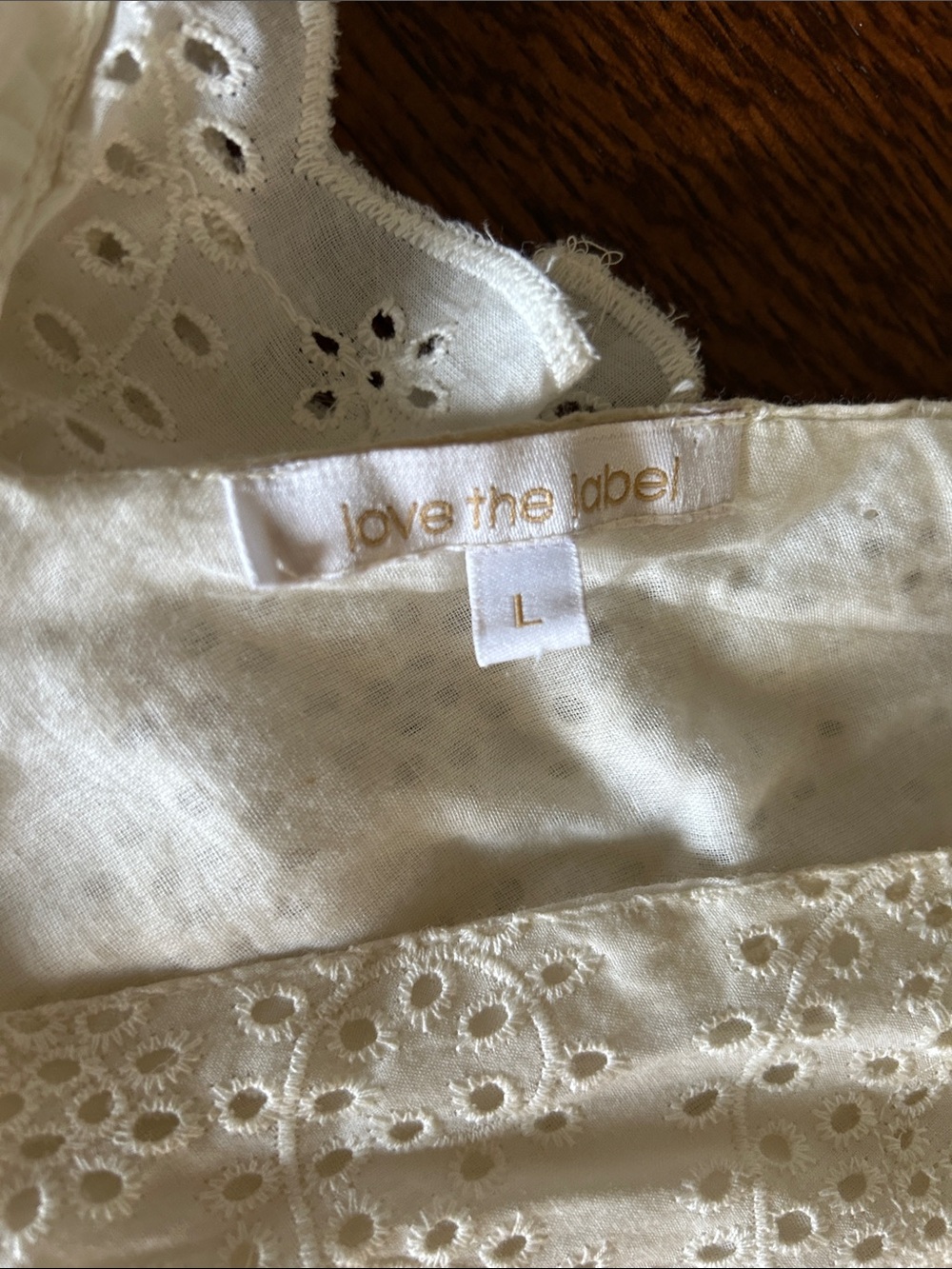 Off White Eyelet Ruffle Tiered Dress - Picture 5 of 7